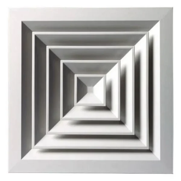 دریچه آلومینیومی 60 در 60 پرتاب باد مناسب قرار گرفتن در سازه کلیک سقف کاذب