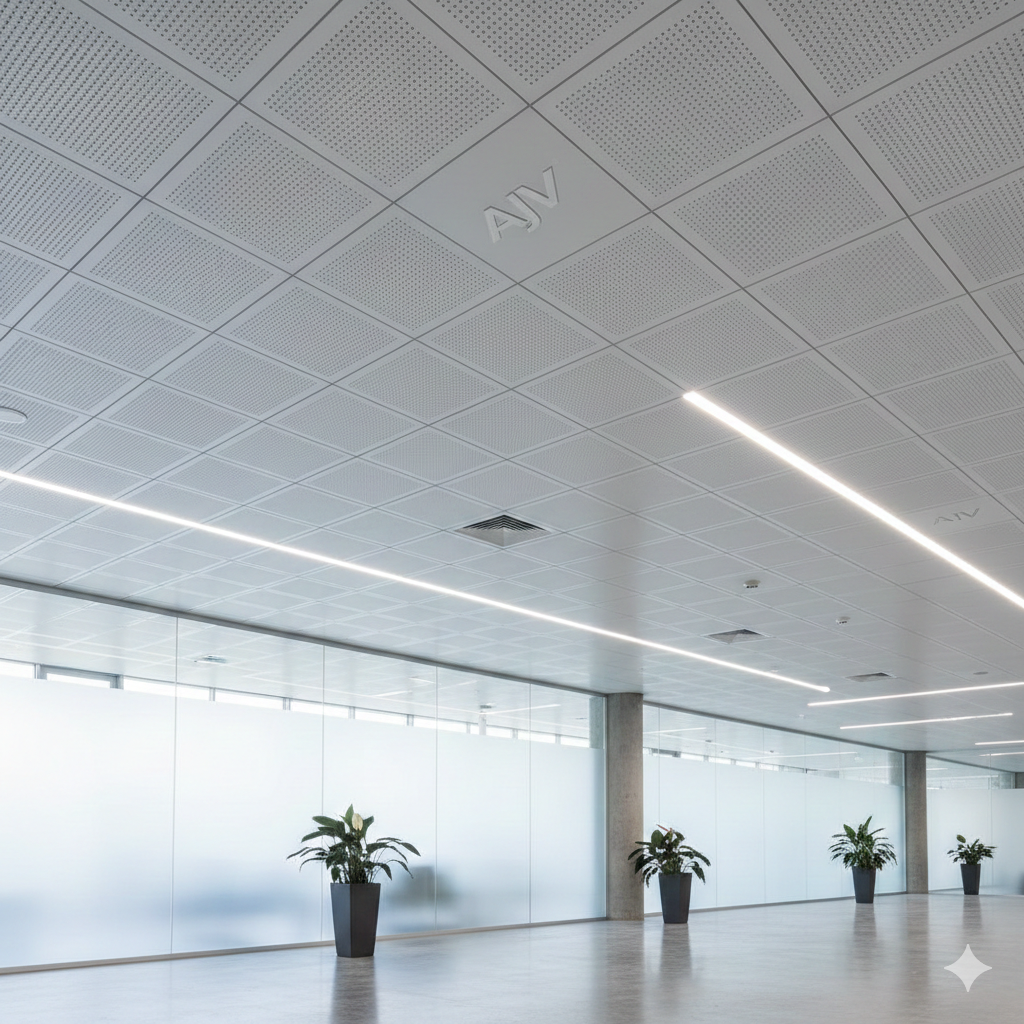 سقف‌های آلومینیومی AJV با پوشش رنگ الکترواستاتیک